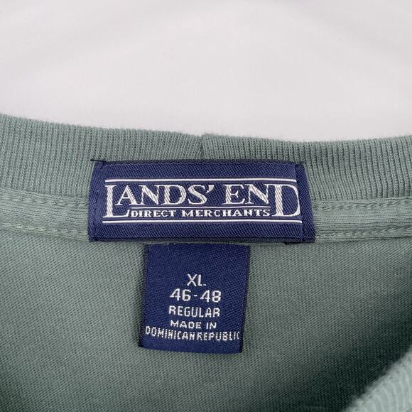 NWOT Lands' End Men's XL Green Crewneck T-Shirt 100% Cotton Super Soft Basic - Picture 2 of 9